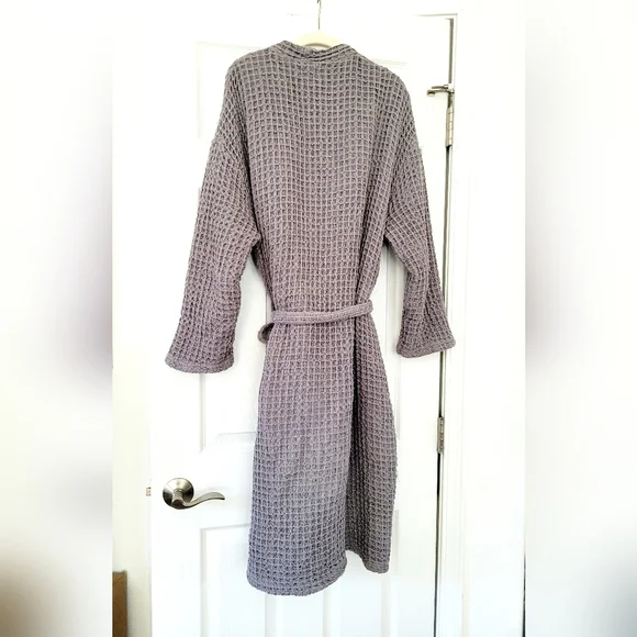 100% Cotton Waffle Plush Bathrobe - Picture 2 of 5